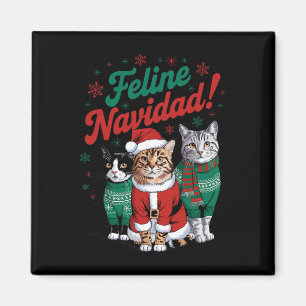 Aimant Feline Navidad Funny Chat Noël Noël Noël Noël Noël