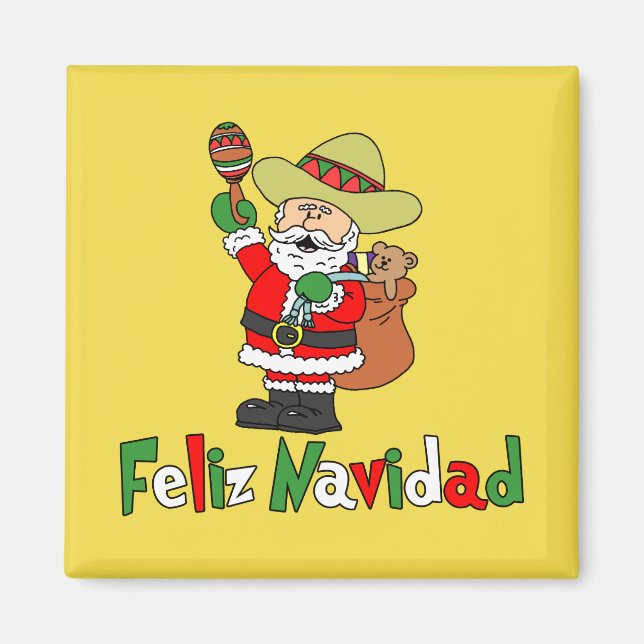 Aimant Feliz Navidad Cartoon Père Noël (Devant)