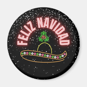 Aimant Feliz Navidad Neon Sombrero