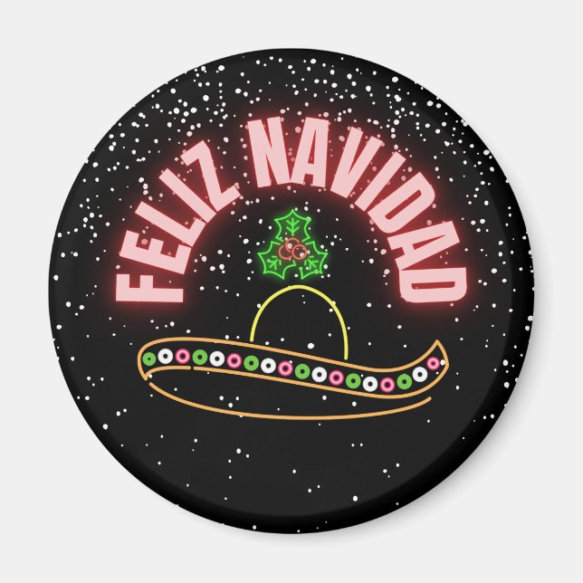 Aimant Feliz Navidad Neon Sombrero (Devant)