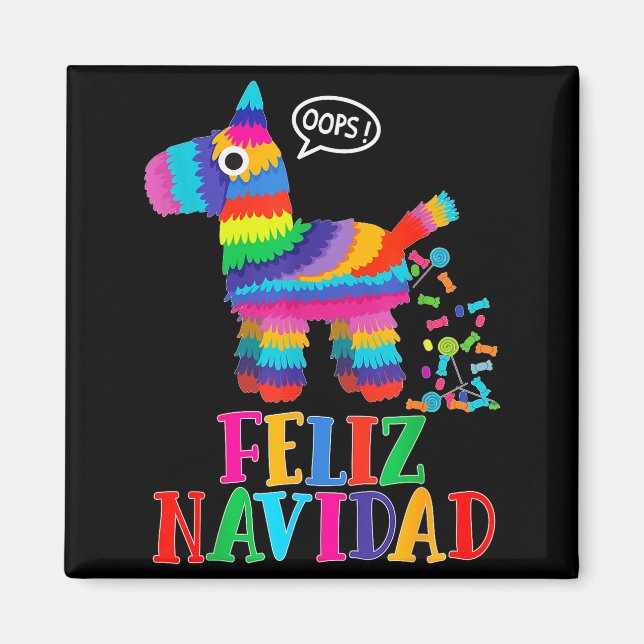 Aimant Feliz Navidad Spanish Christmas Funny Mexican Nata (Devant)