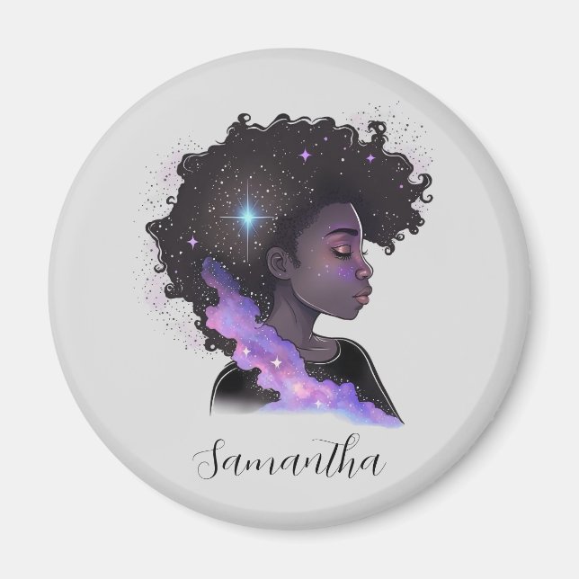 Aimant Femme Afro-étincelante (Devant)