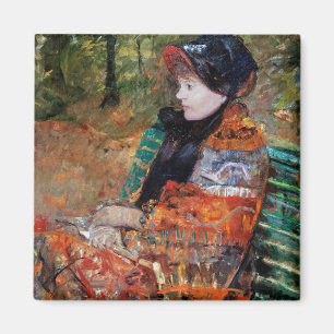 Aimant Femme assise sur le banc, Mary Cassatt