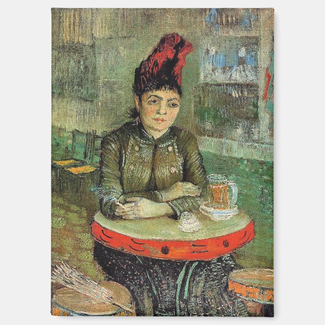 Aimant Femme au Café Tambourin, (Recto)