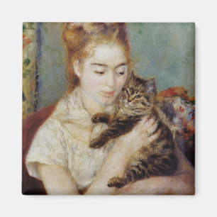 Aimant Femme au chat de Pierre-Auguste Renoir