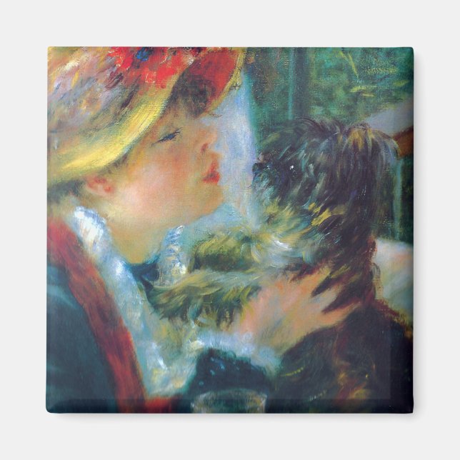 Aimant Femme avec son chien Renoir Fine Art (Devant)