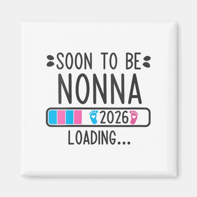 Aimant Femme Bientôt Nonna 2026 Chargement De Grossesse A (Devant)