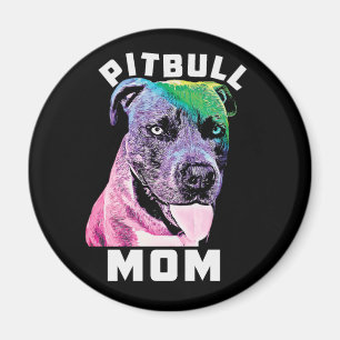 Aimant Femme Bleu Nez Pitbull Maman Pop Art Style Cool