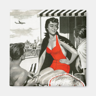 Aimant Femme chaude rouge