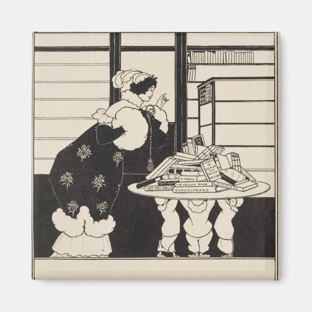 Aimant Femme dans une librairie, design pour un co-propri (Devant)