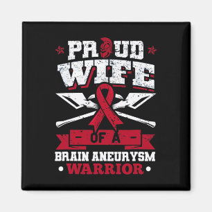 Aimant Femme D'Un Cerveau Aneurysme Guerrier Burgundy Rub