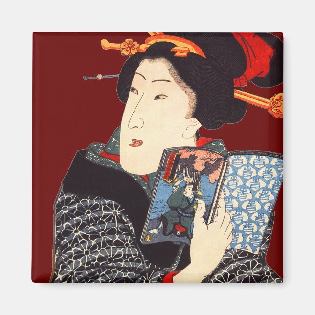 Aimant Femme japonaise Lecture 2 (Devant)