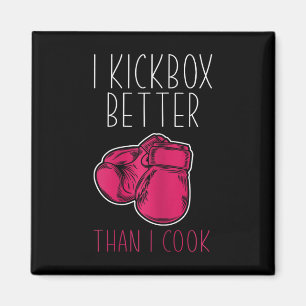 Aimant Femme Kickboxeuse Drôle - J'adore le Kickboxing