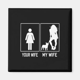 Aimant Femme Ma Femme French Bulldog Fun Frenchie Pour Hu
