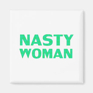 Aimant "femme méchante" blanc vert