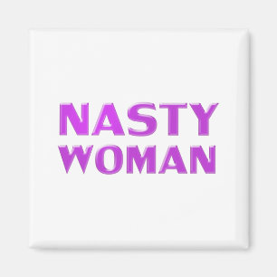 Aimant "femme méchante" violet blanc