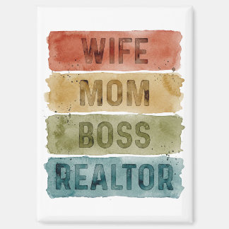 Aimant Femme Mère Patronne Agent Immobilier Aquarelle Imm