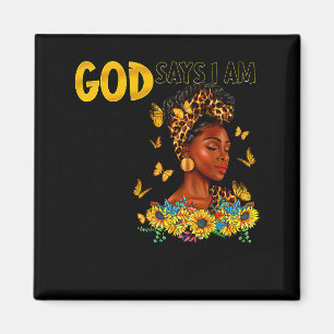 Aimant Femme noire Dieu dit que je suis verset biblique t