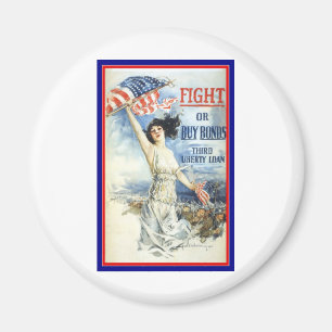 Aimant Femme patriotique vintage avec affiche d'art du dr
