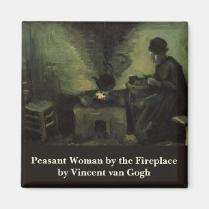 Aimant Femme paysanne par foyer par Vincent van Gogh
