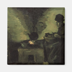 Aimant Femme paysanne près de la cheminée Vincent van Gog