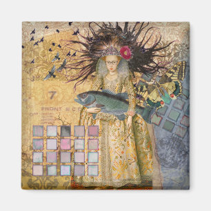 Aimant Femme Poissons Vintage Gothique Classique