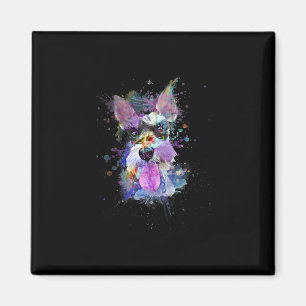 Aimant Femme Schnauzer Coloré Conception Chien V-Cou