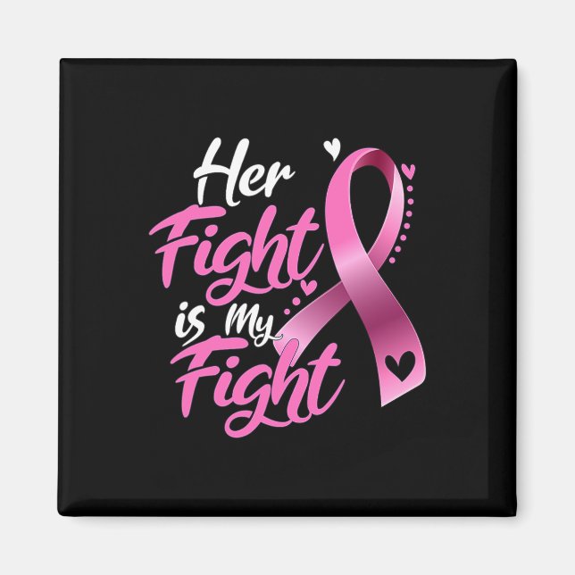 Aimant Femme Son combat est mon combat cancer du sein de  (Devant)