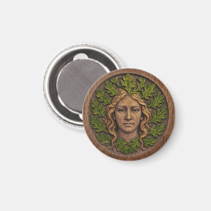 Aimant Femme verte - Bois