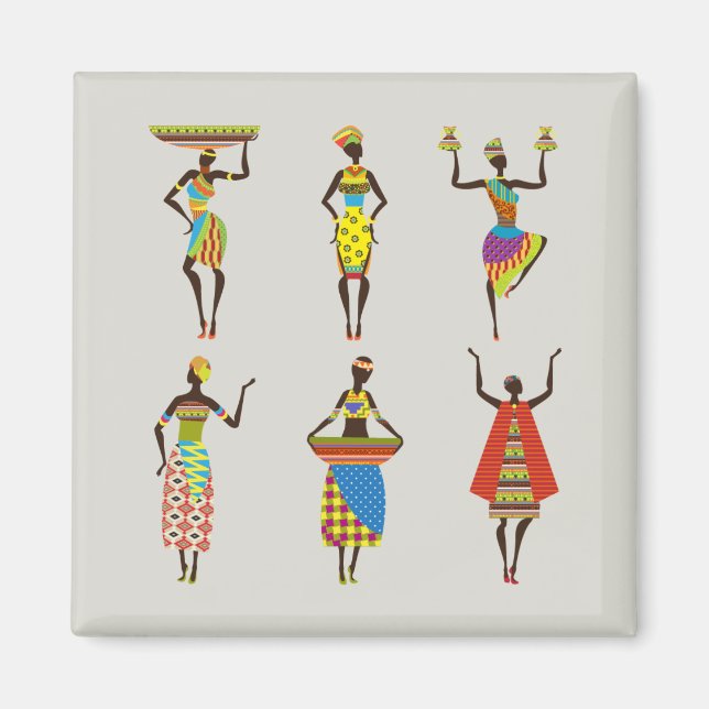 Aimant Femmes africaines illustrées (Devant)