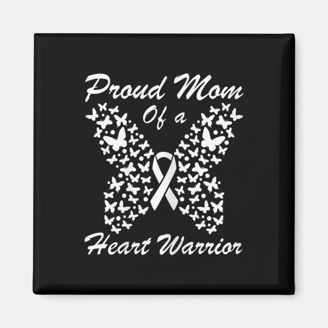 Aimant Femmes Fier Maman D'Un Coeur Guerrier Maladie Card (Devant)