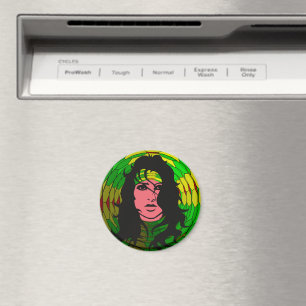 Aimant Femmes fortes et indépendantes aux cheveux bouclés