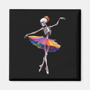 Aimant Femmes Halloween Danser Skeleton arc-en-ciel Balle