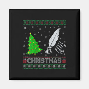 Aimant Femmes Poésie Xmas Arbre Éclairage de Noël moche V