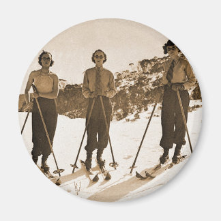 Aimant Femmes vintage Retro Ski 'Ski Bums 1942'