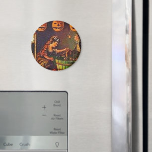Aimant Femmes vintages, fantôme et Jack o' Lanterns