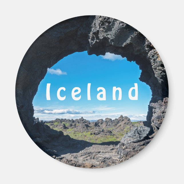 Aimant Fenêtre de lave à Dimmuborgir, région de Myvatn -  (Devant)