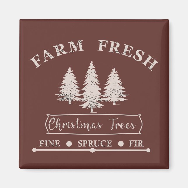 Aimant ferme arbres de noël frais (Devant)