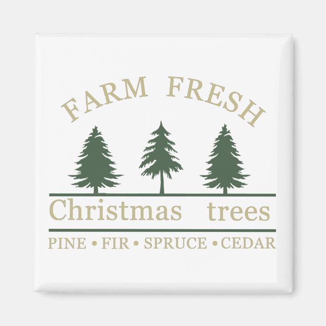 Aimant ferme arbres de noël frais (Devant)