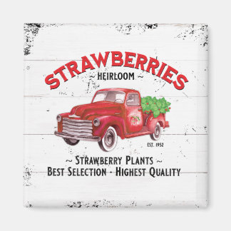 Aimant Ferme de fraises Ferme Vieux Camion de ferme rouge