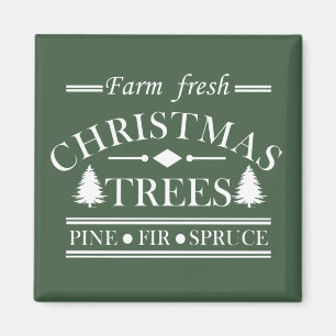 Aimant Ferme de pins de Noël Joyeux