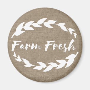 Aimant Ferme Ferme Rustique Ferme Laurels Faux Burlap