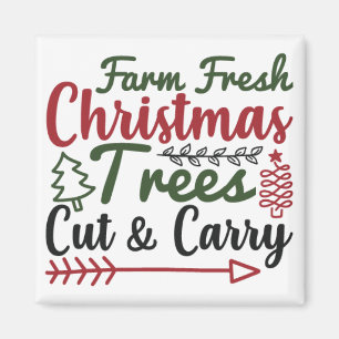 Aimant ferme frais de noël arbres coupés et porter