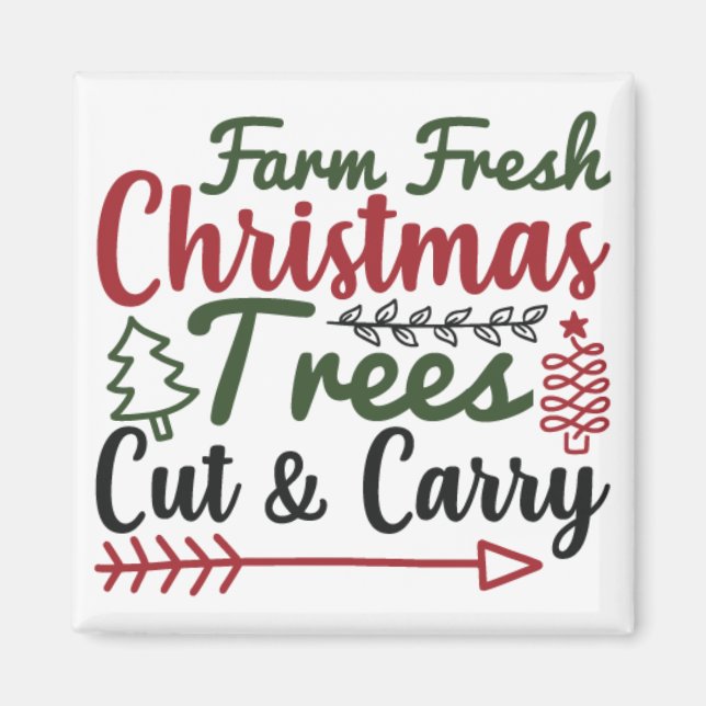 Aimant ferme frais de noël arbres coupés et porter (Devant)