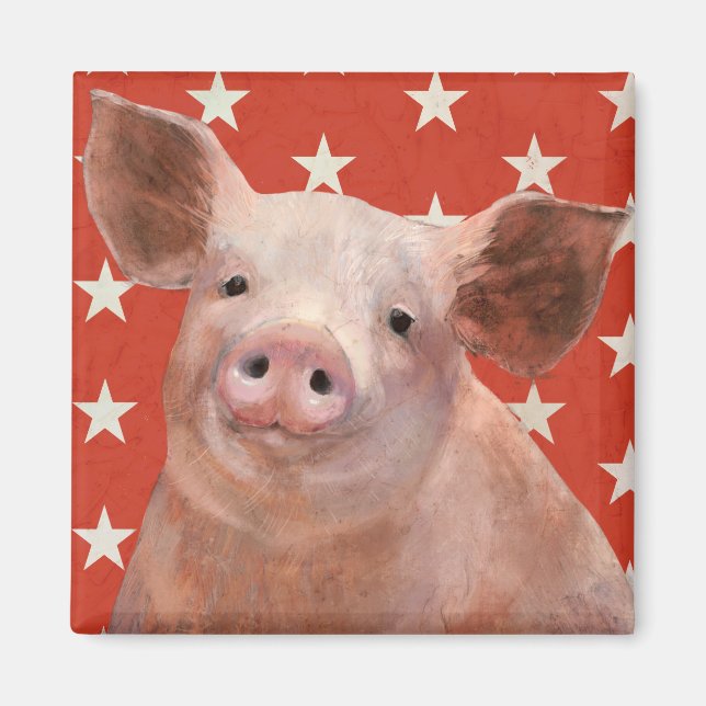 Aimant Ferme patriotique - Cochon (Devant)