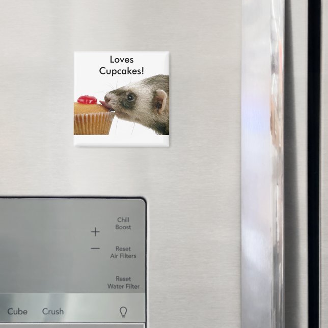 Aimant Ferrets Love Cupcakes (In situ (réfrigérateur))