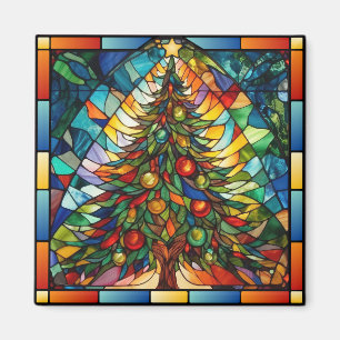 Aimant Festif en verre teint Noël