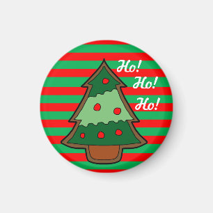 Aimant Festive funky rayures et arbre