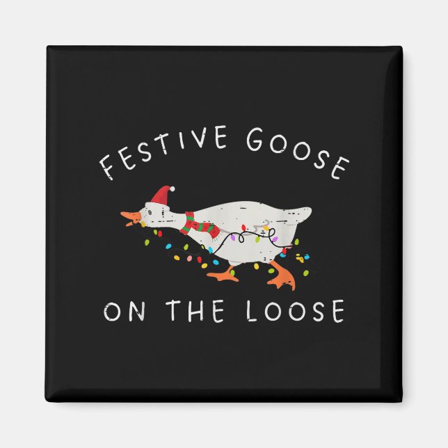 Aimant Festive Goose On The Loose Christmas Duck Light Xm (Devant)