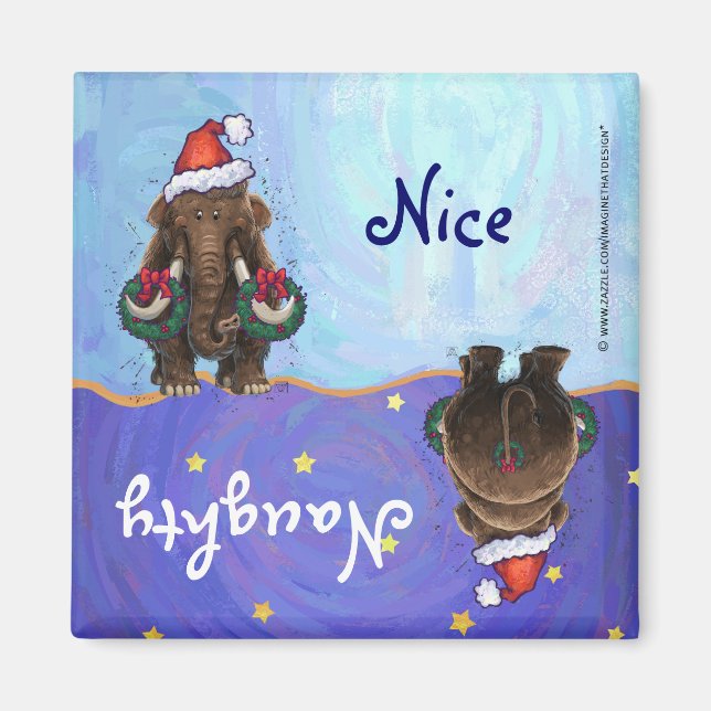 Aimant Festive Mastodon Naughty Nice (Devant)